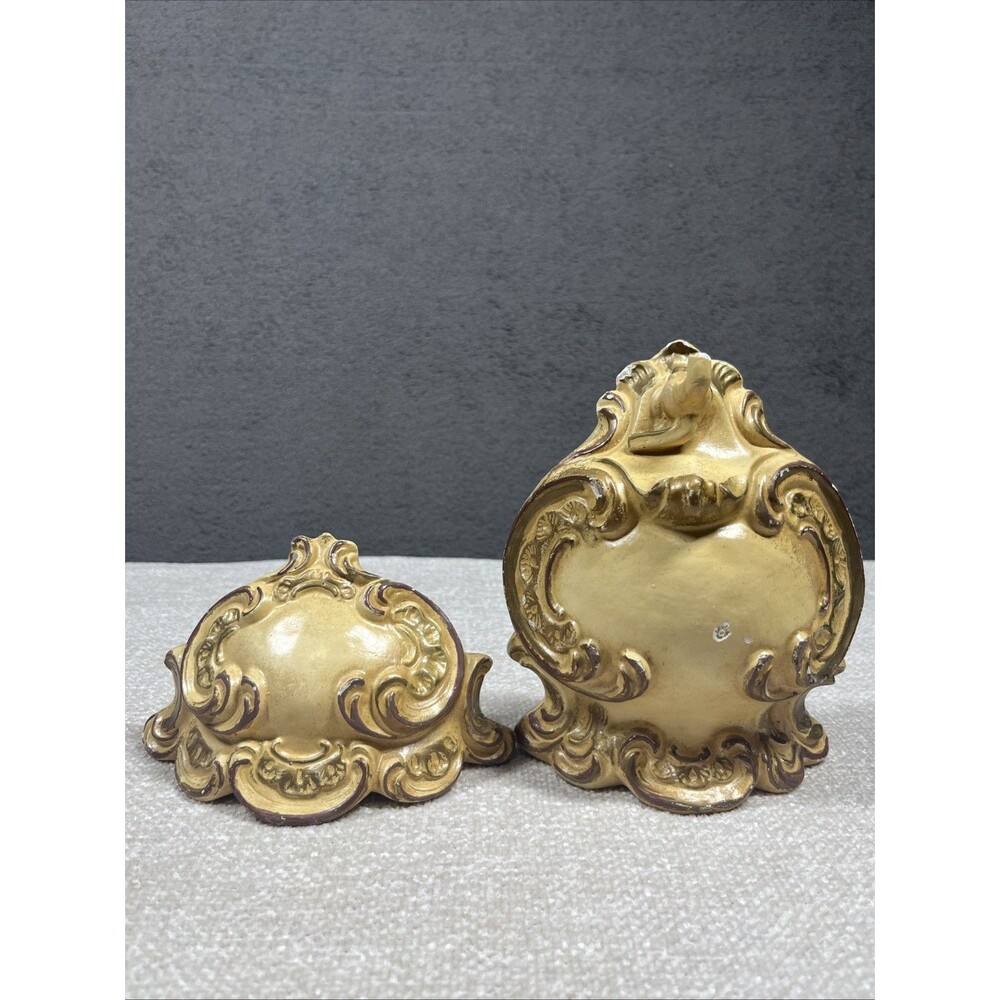 Vintage Mid Century Chalkware Wall Pocket Faux Lavabo Fountain Planter Sconce - Picture 14 of 14